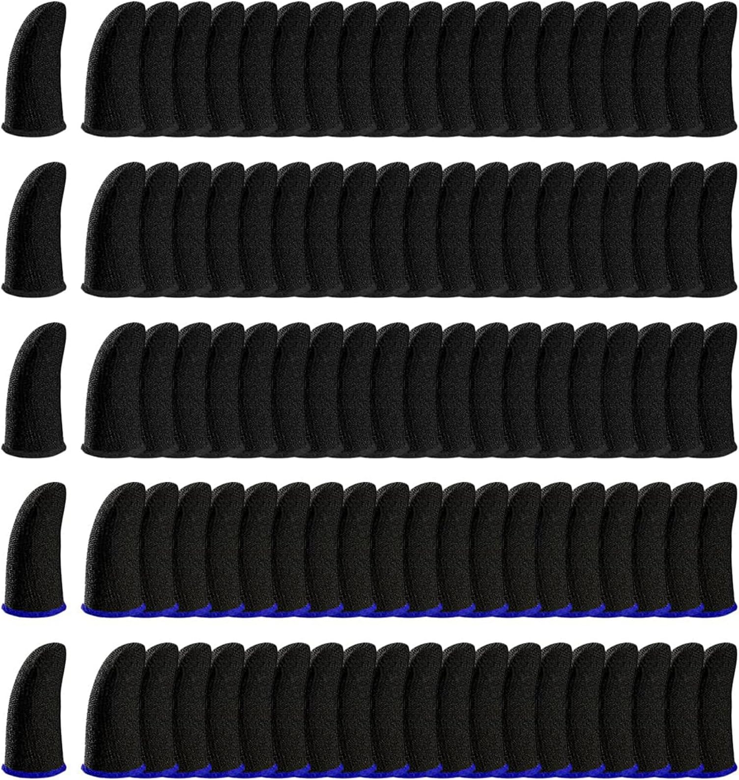 100 Pieces Finger Sleeves for Gaming, Thumb Sleeves Mobile Gaming Controller, Anti-Sweat Breathable Seamless Touchscreen Thumb Cover for PUBG, League of Legend, Rules of Survival, Knives Out, Fortnine