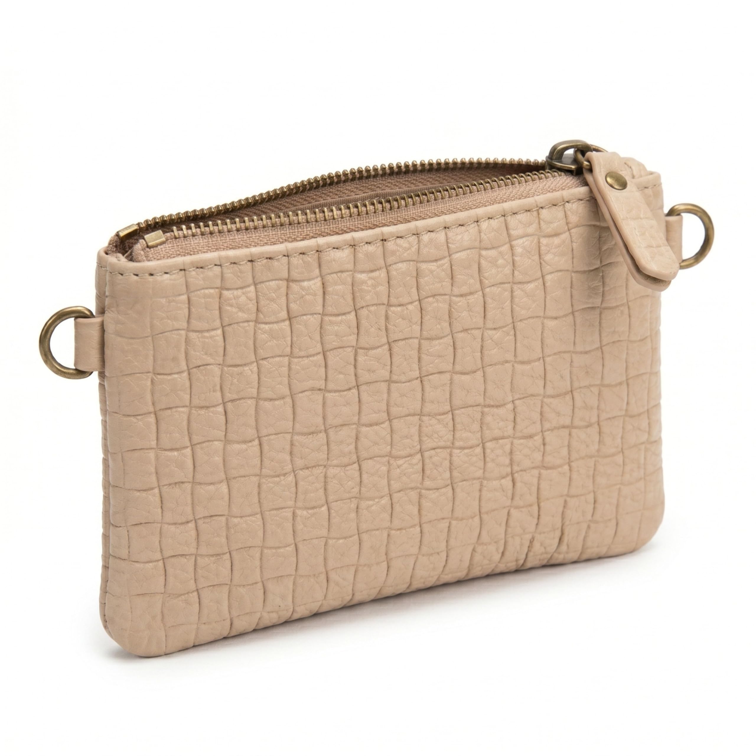Bolso Rafia Mujer - Bolso de Verano Mujer - Bolso Bandolera Mujer Verano - Cremallera Superior y Neceser Pequeño - Bandolera Casual para Primavera y Viajes (Apricot)