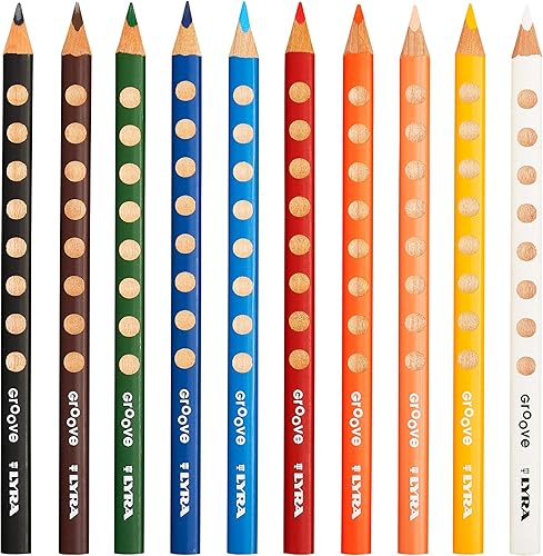 Miniatura 6 de Lyra Groove 3811100 - Lápices de agarre infantil, núcleo de plomo de 4.25 milímetros, juego de 10 lápices, colores surtidos