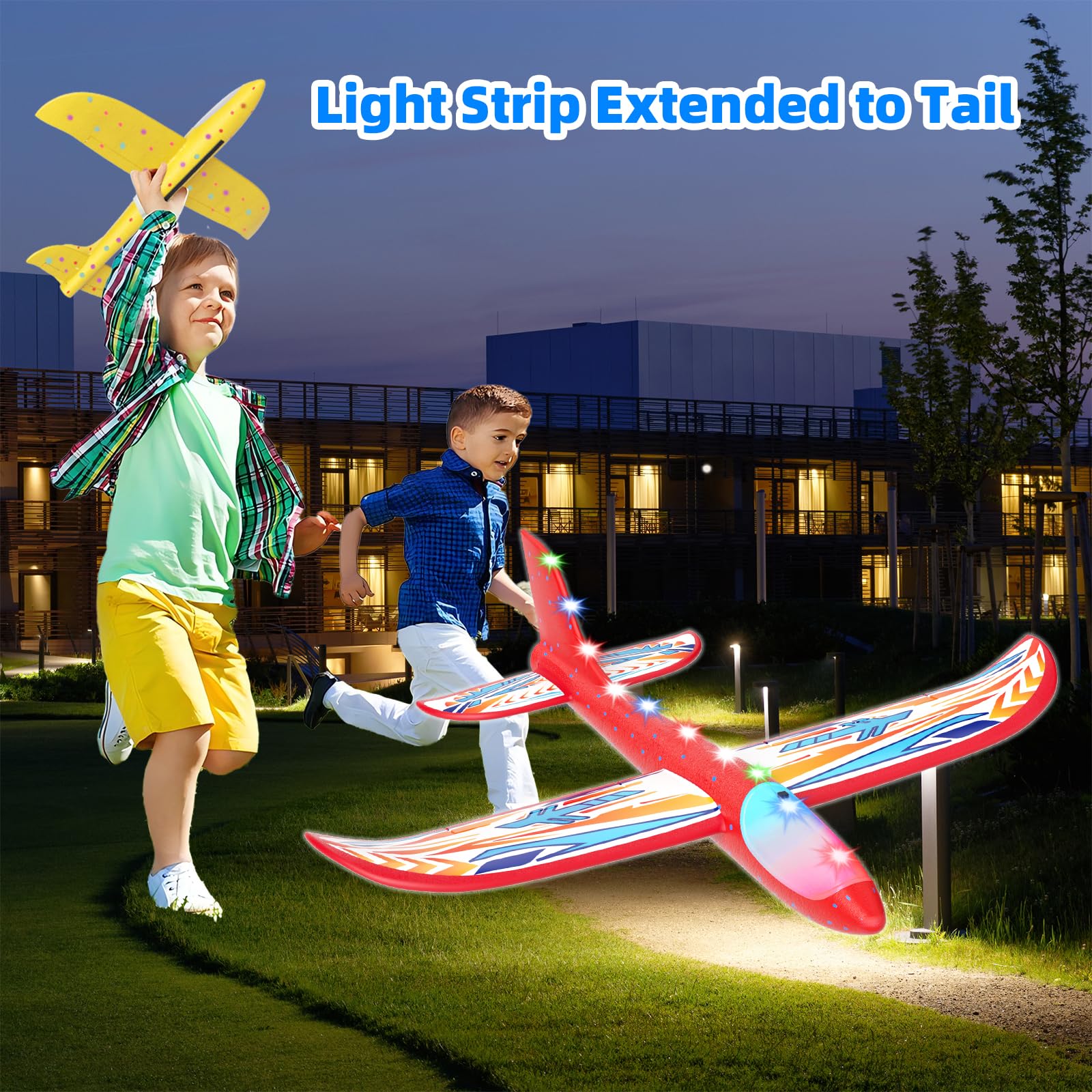Aerei giocattolo per bambini 4, 5 e 6 anni, lanciatore aereo con 3 alianti in schiuma, 2 modalità di volo, giocattolo per esterni e giardino, regalo di compleanno per bambini dai 3 ai 10 anni