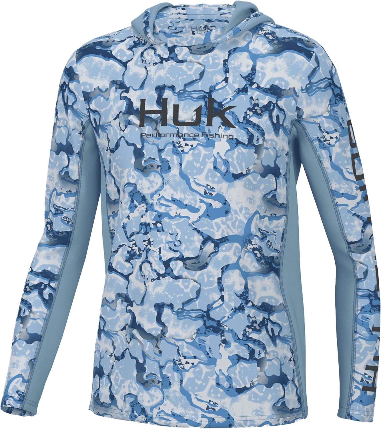 HUK boys Icon X Pattern Hoodie, Fishing Shirt With Hood for KidsShirt