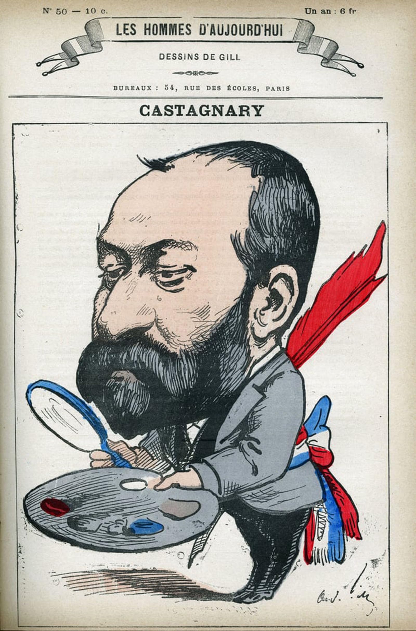 POSTERIIk Vintage Art Print Images Pictures Print Portrait of Jules Castagnary by Andre Gill Modern Colour Posters for Office Home Decor 60x90cm