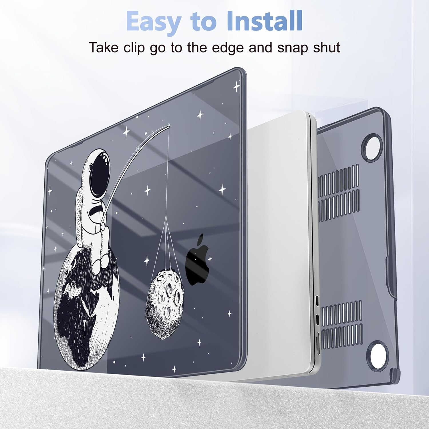 Case for MacBook Air 15 Inch 2025 2024 2023 Release M4 A3241 M3 A3114 M2 A2941, Hard Shell with Screen Protector & Keyboard Cover, Compatible with Touch ID - Astronaut Enjoy - Image 5