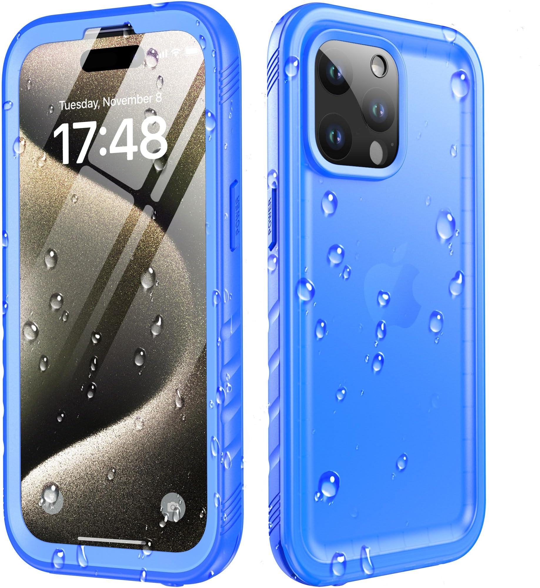 Cozycase for iPhone 15 Pro Max Waterproof Shockproof Dustproof Case - Heavy Duty/360 Full Body/Military Grade/Protective/Rugged 【8FT Drop Proof】 Built in Screen/Camera Protector with Lanyard Blue