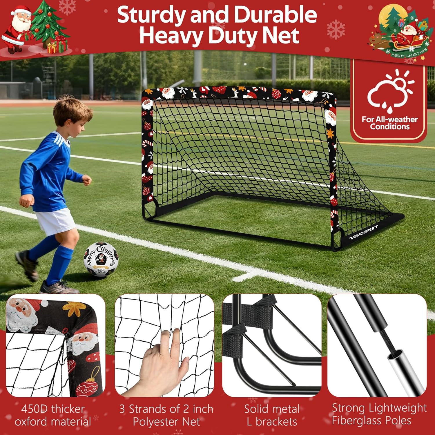 Kids Soccer Goals for Backyard Set - 2 of 4' x 3' Portable Soccer Goal Training Equipment, Pop Up Toddler Soccer Net with Soccer Ball, Soccer Set for Kids and Youth Outdoor Games, Sports, Play
