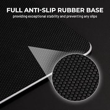 XVX White Topograph Glass Mousepad 4.0, Hard Mouse Pad for Gaming,Ultra-Smooth Micro-Etched Surface Mouse Mat with Non-Slip Rubber Base(410mm*310mm)