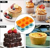 Vista 4 de 2PCS Silicone Muffin Cupcake Pan Molds, Ohola 6-Cavity Nonstick Silicone Muffin Pans for baking, Perfect for Cupcakes, Muffin, Brownies and More