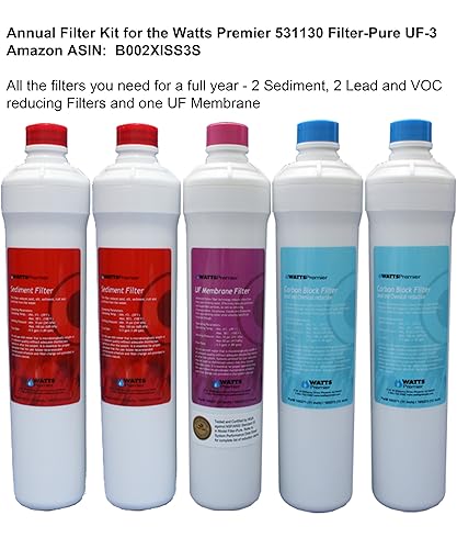 Miniatura 4 de Watts Premier Pure UF-3 Sistema de filtración de tres etapas debajo del mostrador, módulo filtrador-puro, filtros de agua de botón pulsador: filtro