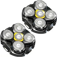 5 Head Shaver Replacement Head for MicroTouch Titanium Shaver for Bald Men Head and Face Wet/Dry Shaving Black2count