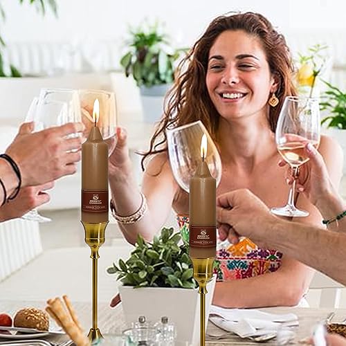 Miniatura 4 de Juego de 4 velas cónicas cortas de 5 pulgadas, hechas a mano, sin perfume, juego de 4 velas cónicas en espiral, candelabros trenzados para