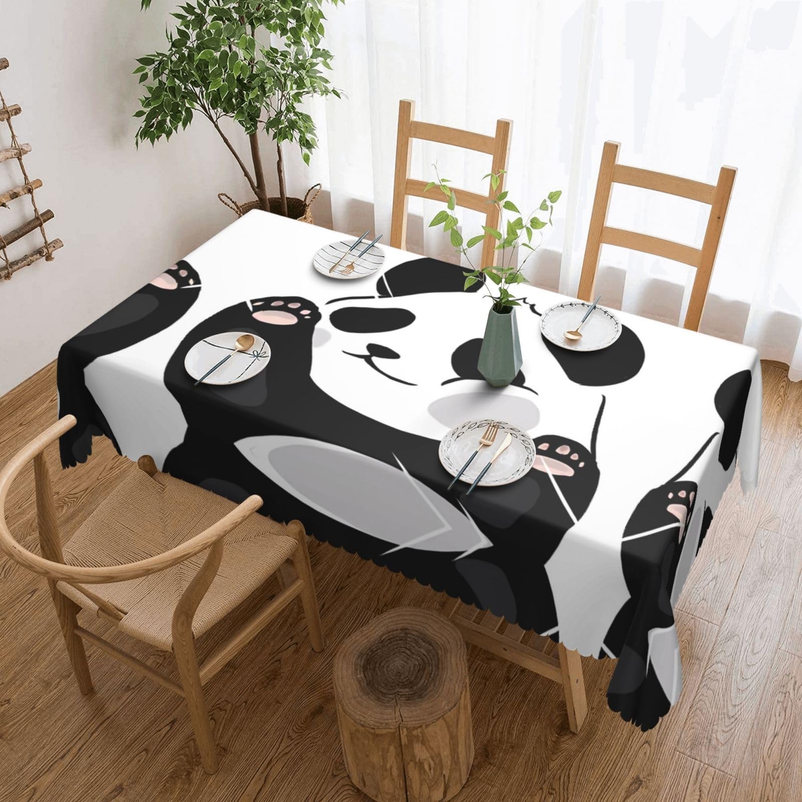 MROWYC Funny Panda Printed tablecloths are suitable for hotels, picnics, and parties, and can effectively protect the tabletop