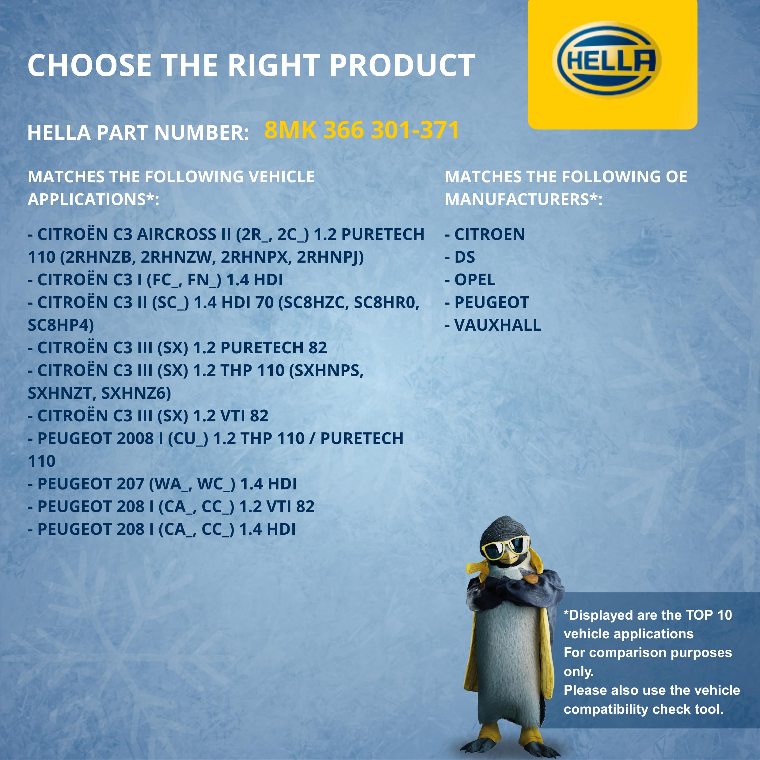 HELLA 8MK 366 301-371 Radiador, refrigeración del motor