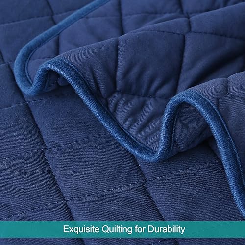 Miniatura 2 de Manta y edredón de cuna para niños pequeños, manta acolchada para niños, 39 x 47 pulgadas, manta suave azul marino para niños y niñas