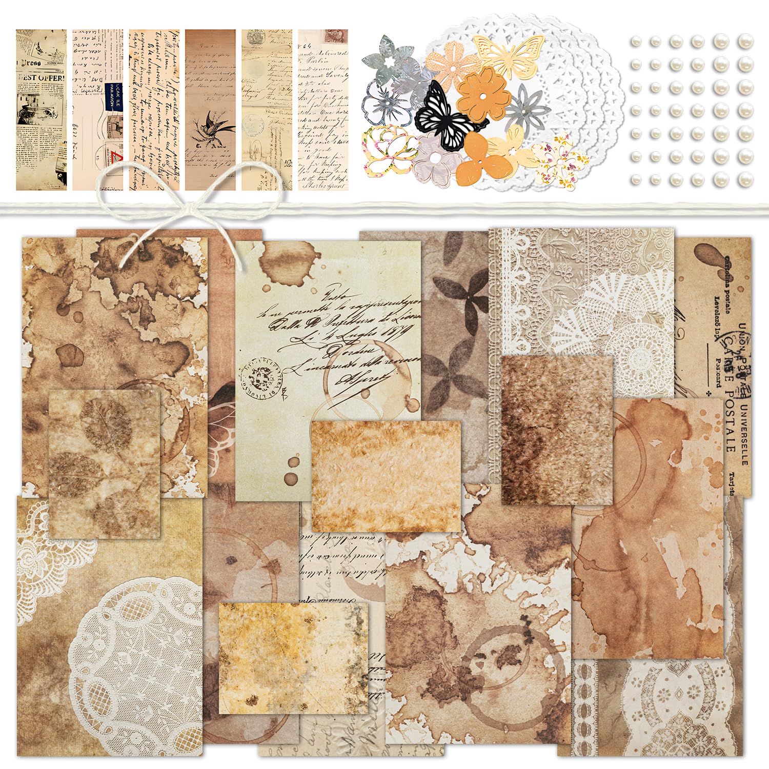2 Packungen Vintage-Dekopapier, Retro-Scrapbooking-Paper