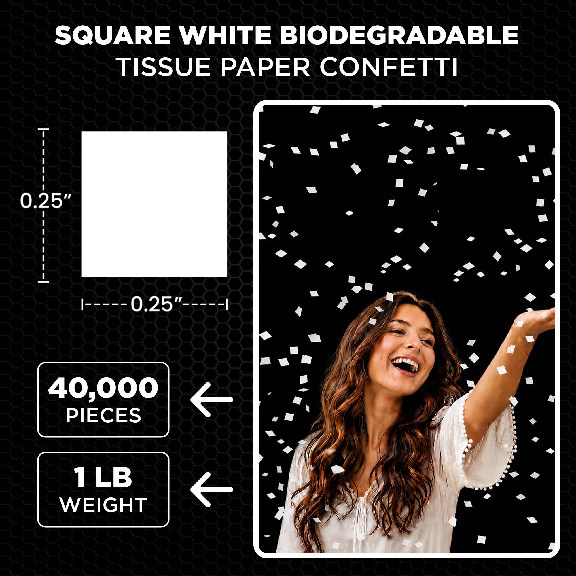 Ultimate Confetti, Quadratisches, weißes, biologisch abbaubares