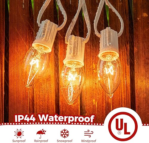 Miniatura 3 de Guirnalda de luces C9 de 25 pies para exteriores, luces de Navidad blancas para patio, habitación, decoración de fiesta de Navidad, patio trasero,