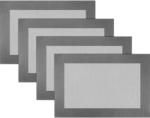 Miniatura 55 de Manteles individuales de plástico, juego de 6 manteles individuales lavables antideslizantes para mesa de comedor, manteles individuales de mesa