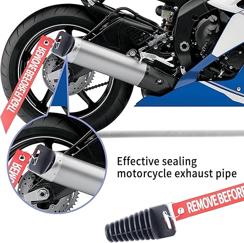 Miniatura 5 de 2 tapones de escape de motocicleta de 1.1 a 1.8 pulgadas, silenciador de escape de goma para motocicleta de 2 tiempos, accesorios de motocicleta,
