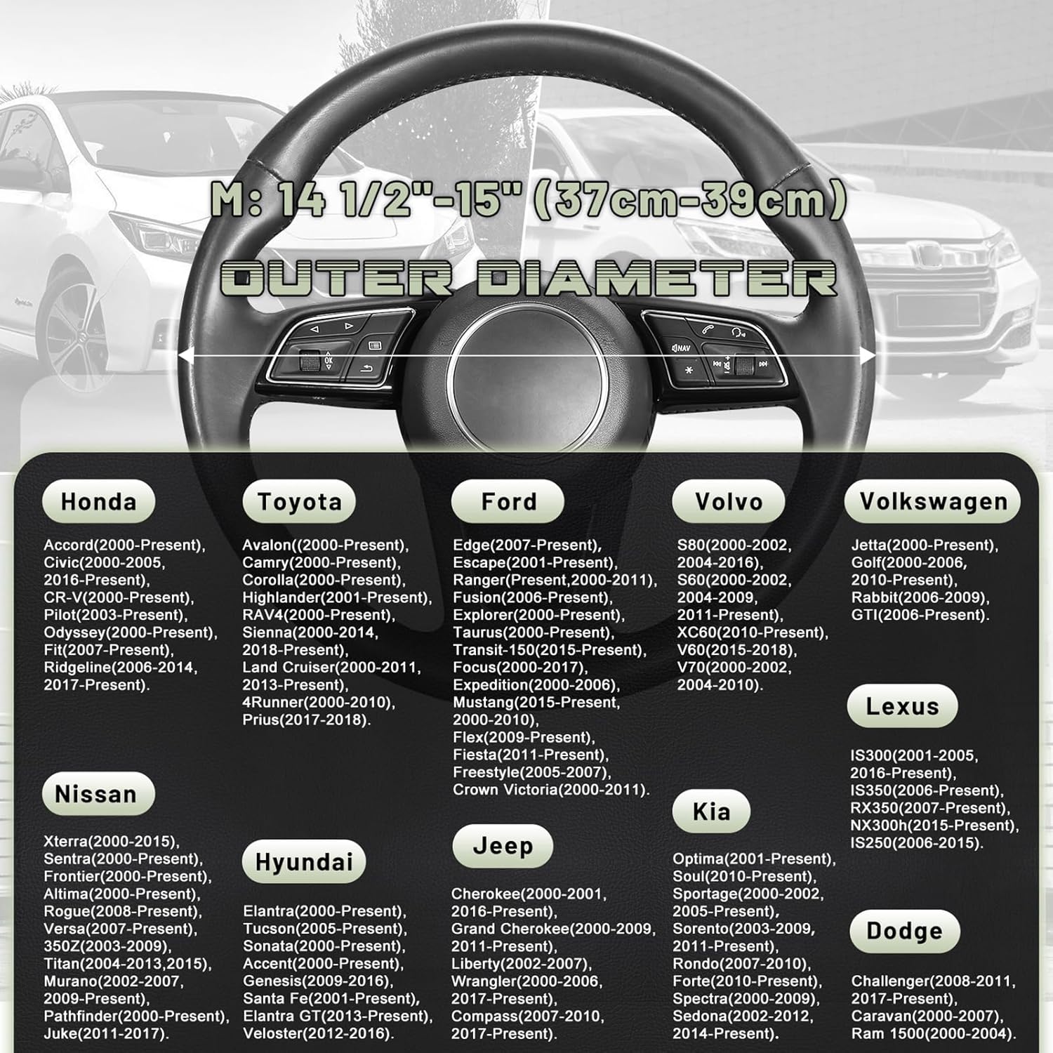 SEG Direct Steering Wheel Cover for Car, Standard Size 14.5-15 inch, Auto Interior Accessories, Black and Pastel Green - Image 5