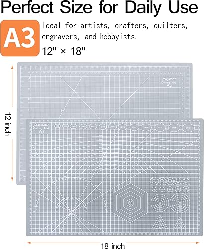 Vista 15 de Alfombrilla de corte autocurativo para manualidades, tabla de cortar A4 con rejilla, tabla de corte antideslizante para vinilo, tabla de corte forro