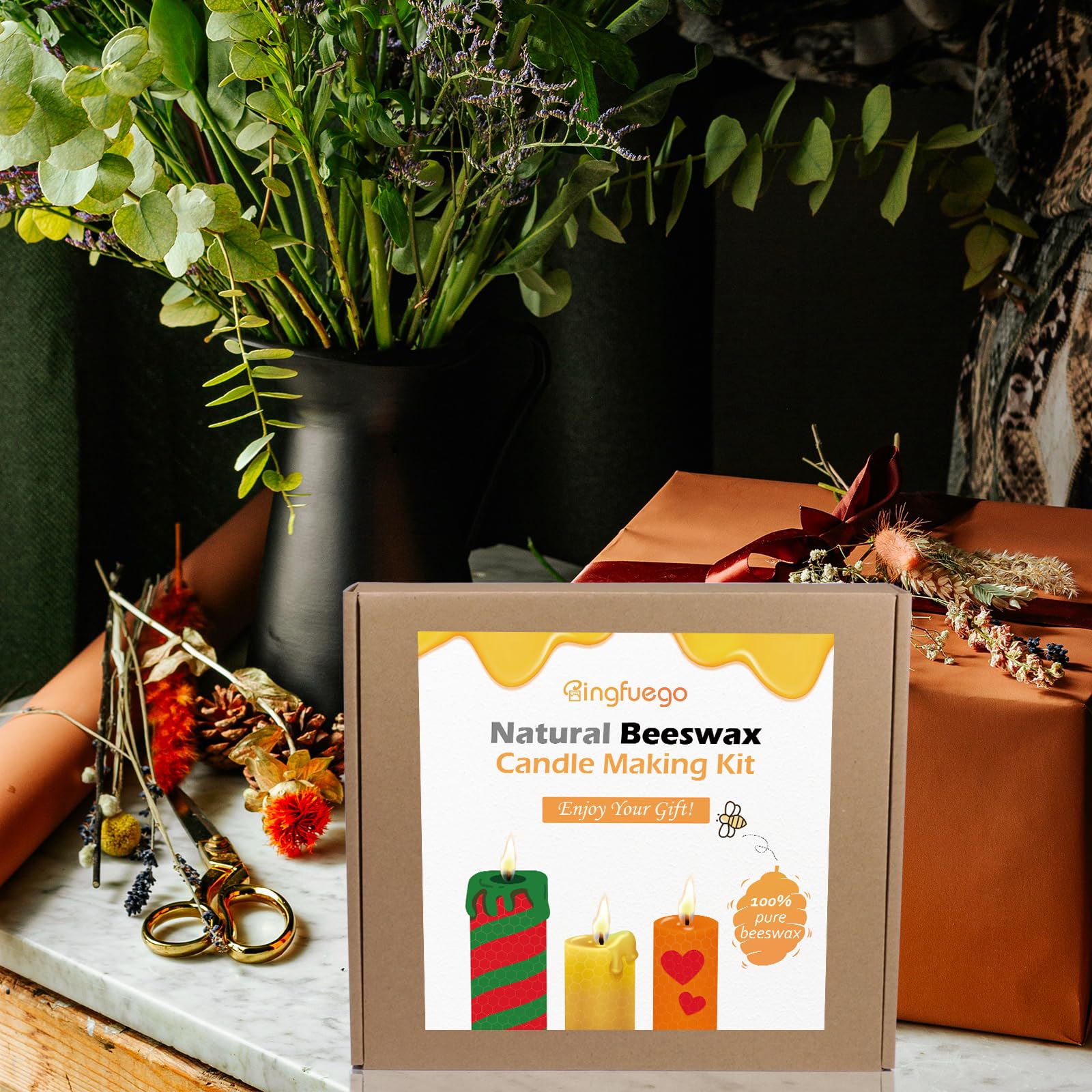 Kit de fabricación de velas de cera de abeja para niños, 12 hojas de cera de abeja de colores amarillos brillantes para hacer velas, kit de rollo de velas de cera de abeja natural para adultos, hojas