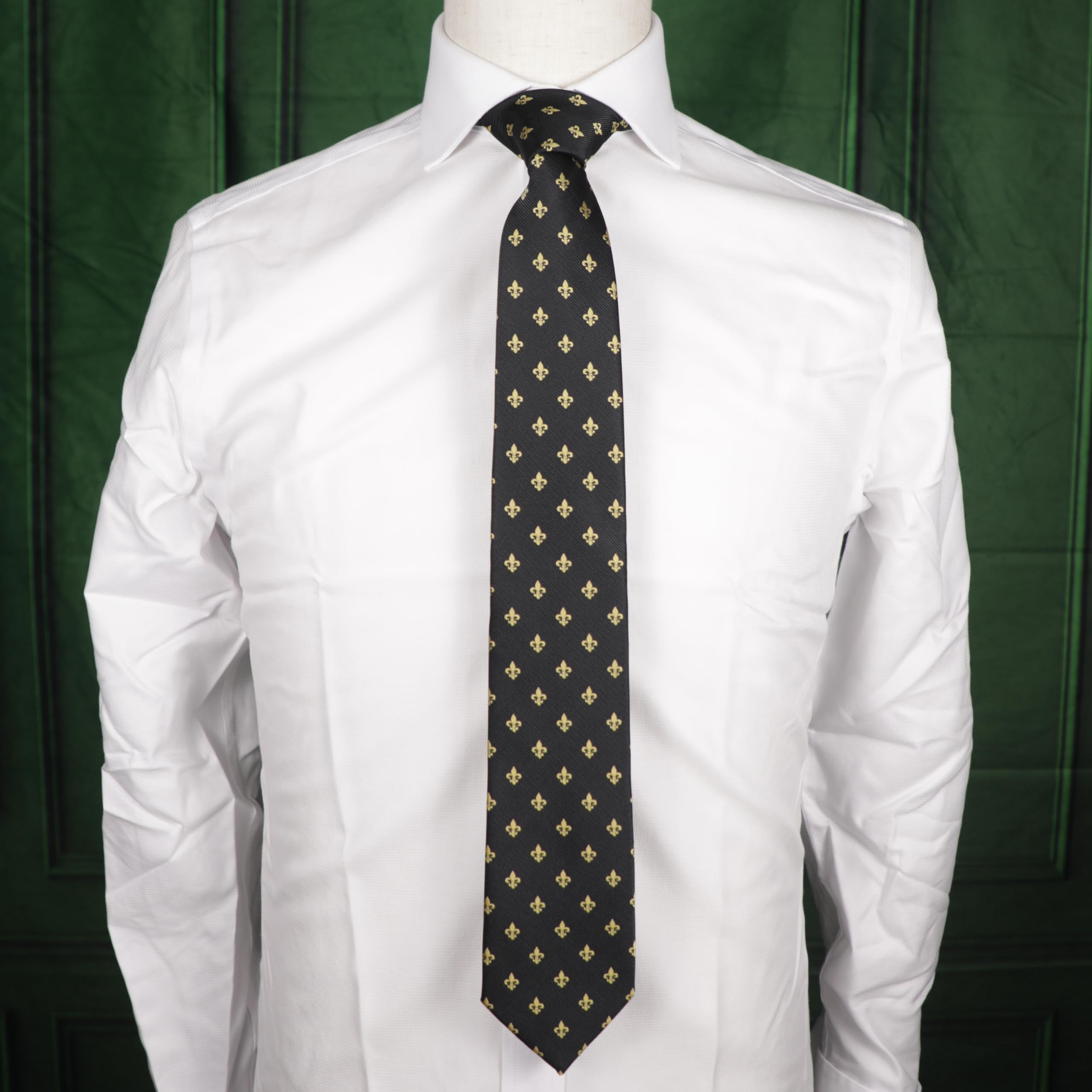 Krawatte mit Fleur-de-Lis-Muster, Schwarz