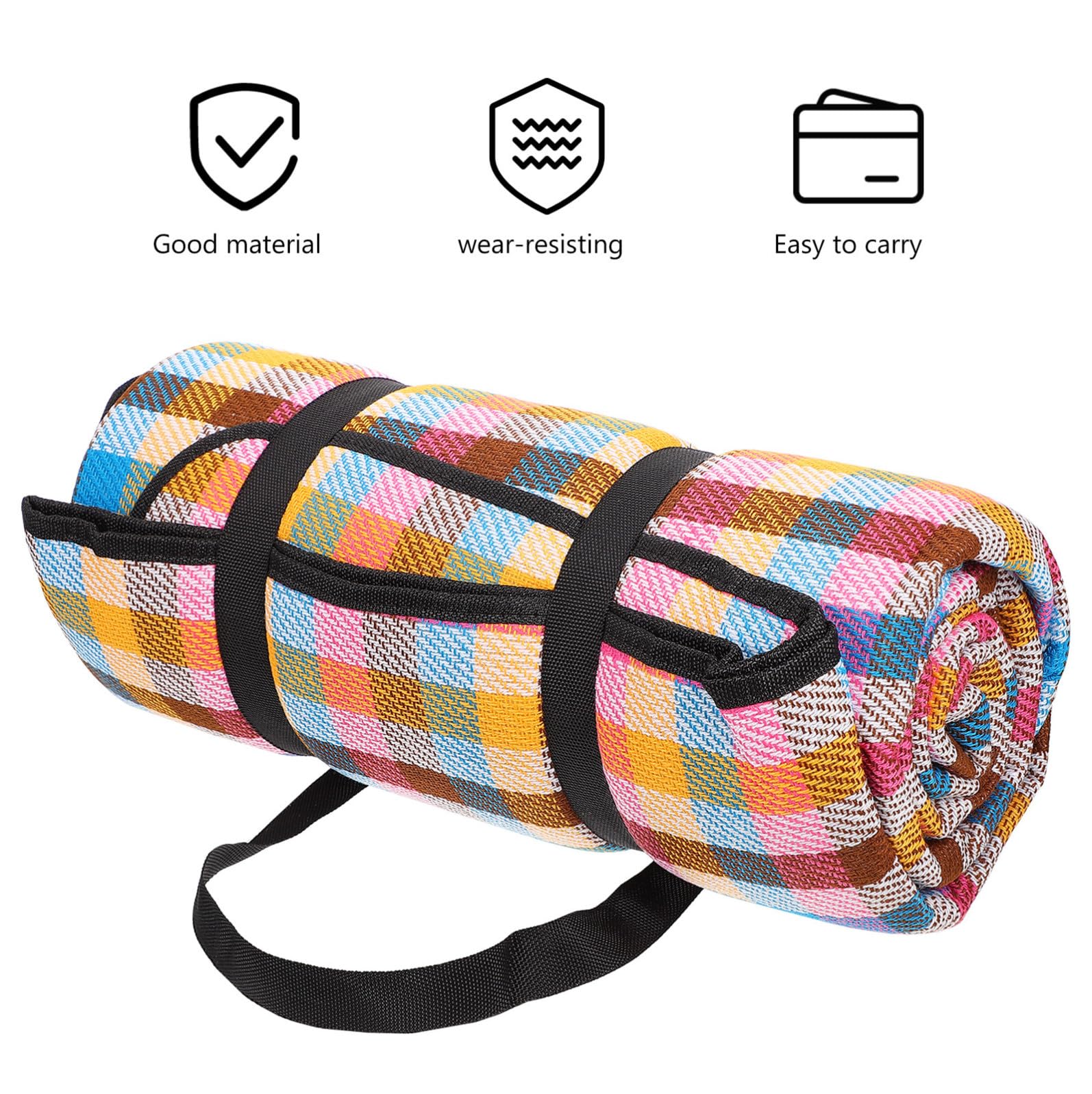 INOOMP Esterilla de Picnic Gruesa Antideslizante de Fibras Acrílicas para Acampada y Playa, Cojín Resistente Adaptable Tipo de Terreno para Picnics y Parques