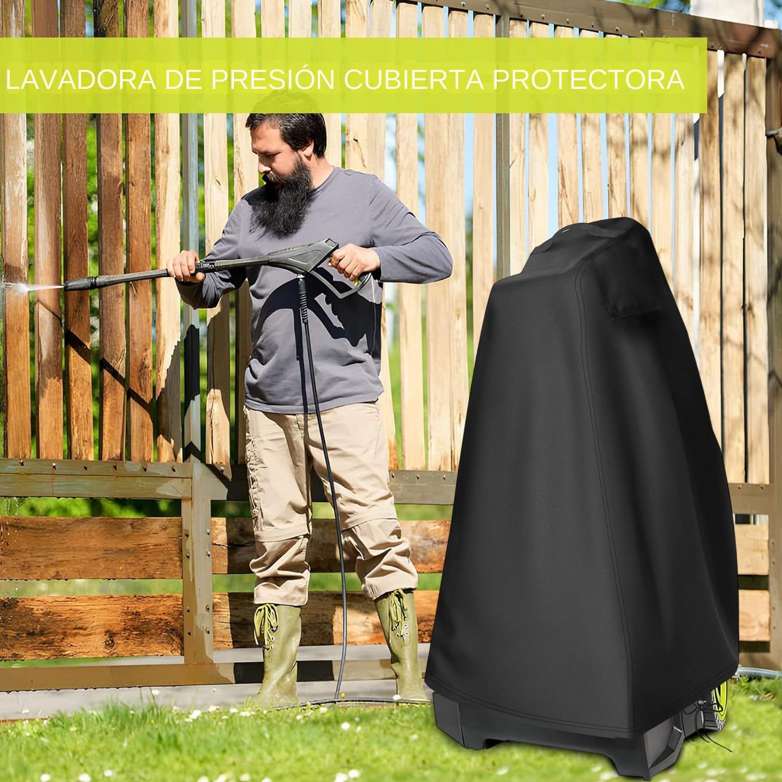 Funda para Limpiadora a Presión | Cubierta Protectora para Hidrolimpiadora Eléctrica | Protector Impermeable para Máquina de Limpieza en Interior y Exterior | Protección para Almacenamiento en