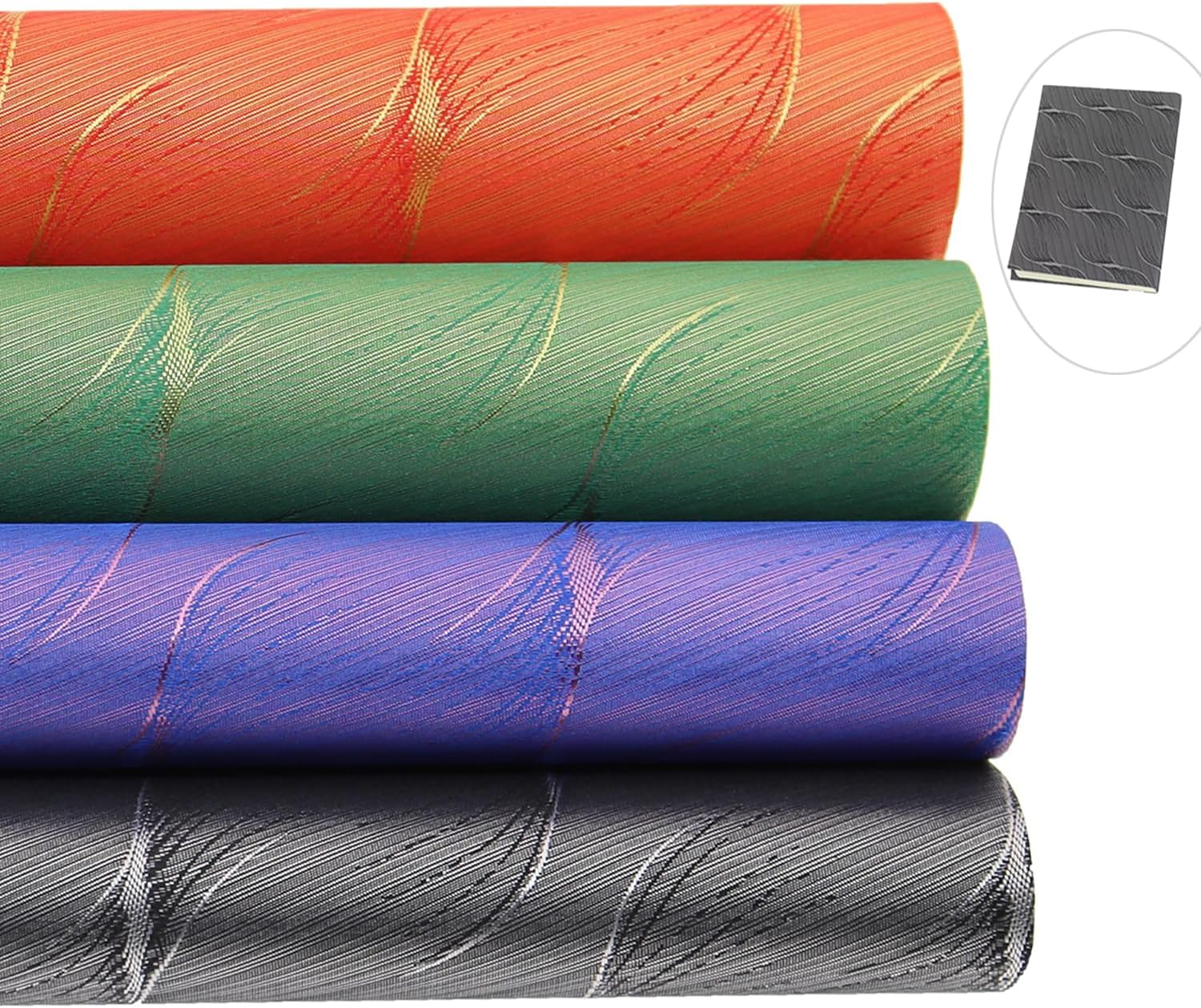 8pcs Book Cloth 14x10 Inch Fabric Surface Paper Backed 4