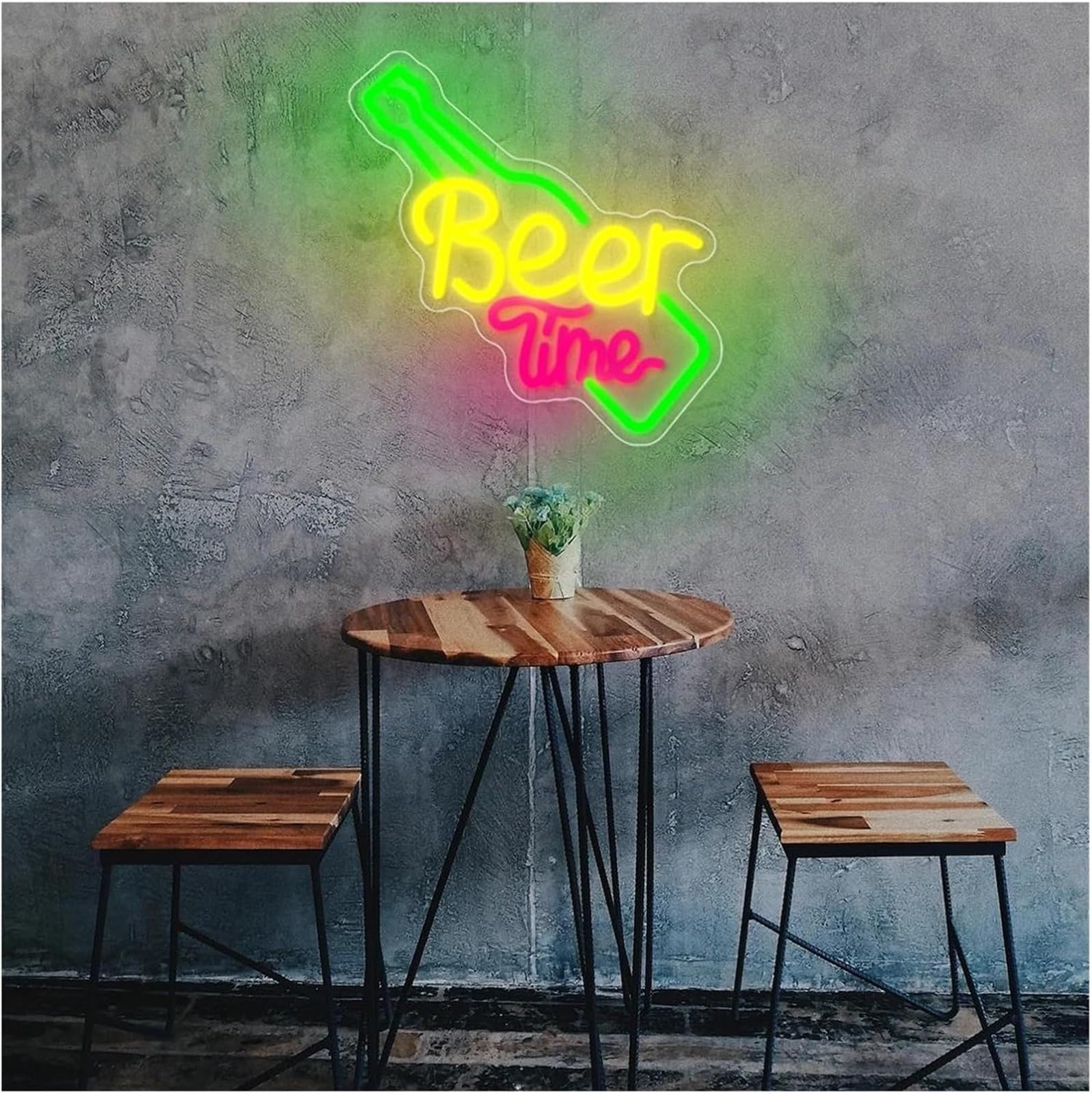 Luce al neon Insegna al neon con atmosfera rilassante, luce per l'ora della birra, negozio, bar, pub, festa, ristorante 30,3x32 cm