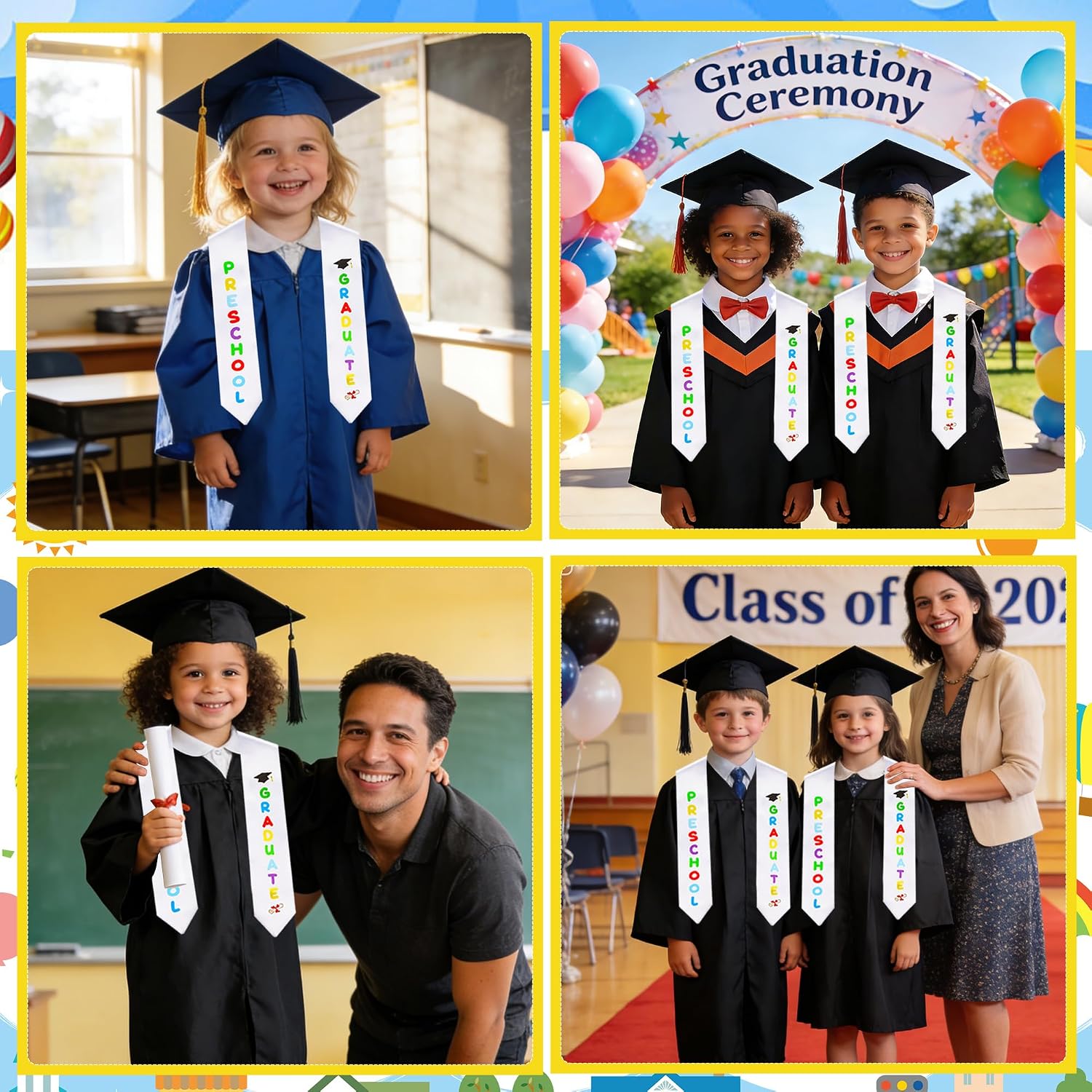 Preschool & Kindergarten Graduation Stole 2026, Unisex Kinder Preschool Graduation Sash for Kids Graduation Gift 2026