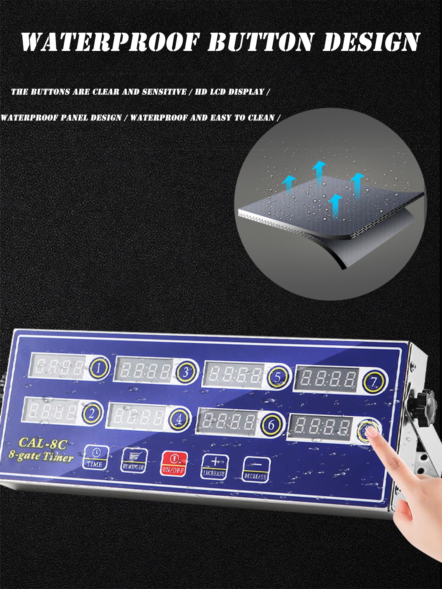 Timer da cucina commerciale a 8 canali con allarme forte e pannello intelligente per friggitrice da ristorante cottura cottura programmabile in acciaio inossidabile allarme forte
