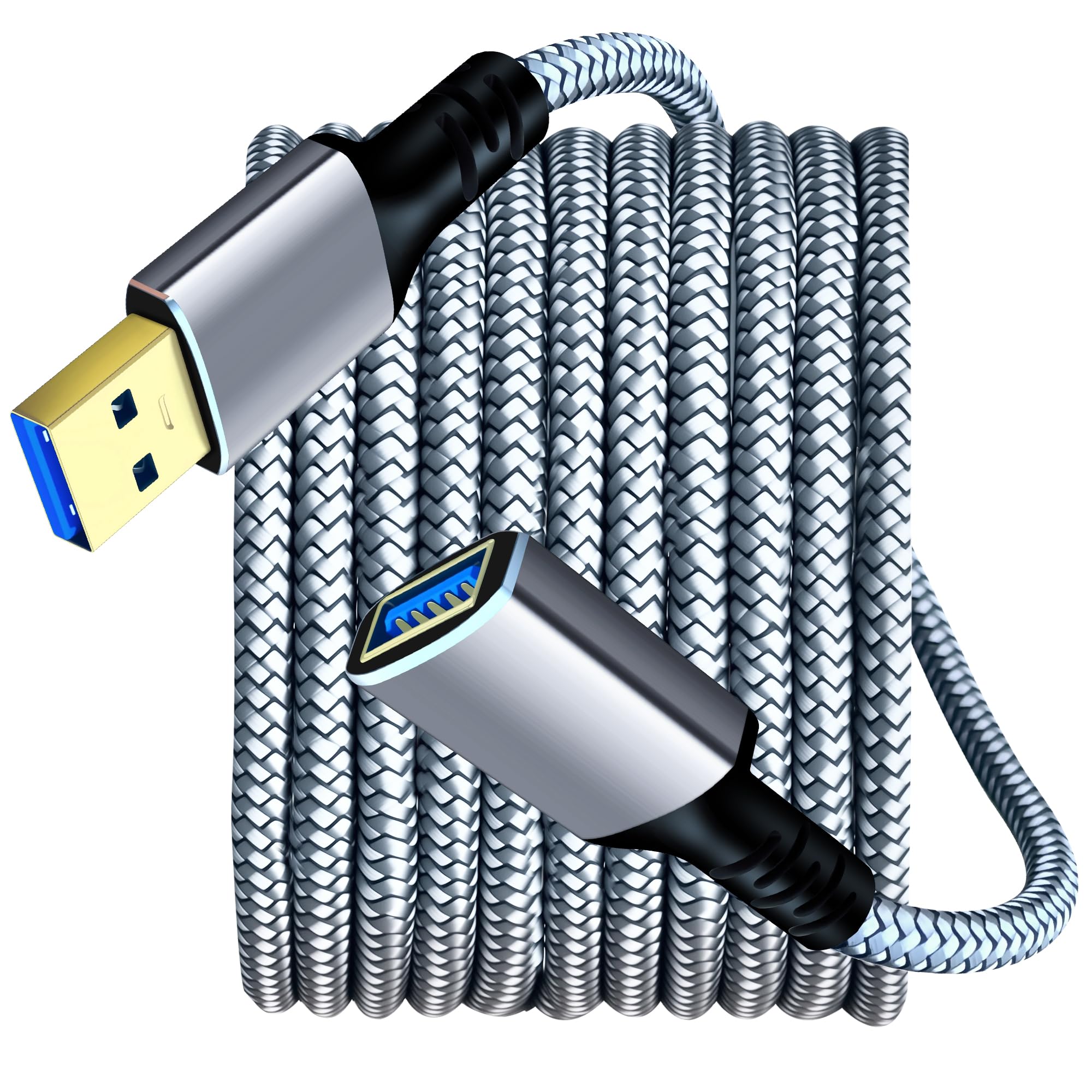 Cavo prolunga USB 3.0 da 3 m, cavo prolunga USB 3.0 ad alta velocità, da tipo A maschio a A femmina, per PlayStation, Xbox, unità flash USB, disco rigido, lettore di schede, scanner, stampante