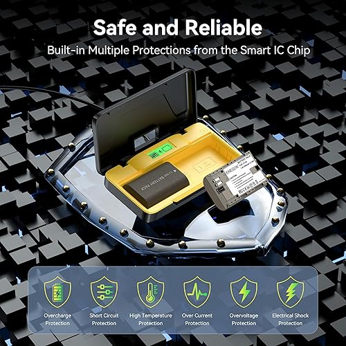 Miniatura 4 de ENEGON LP-E6LP-E6N Juego de cargador rápido de almacenamiento de batería dual de 20 W (3000 mAh) compatible con Canon EOS R7, R6, R5, R,6D Mark II,