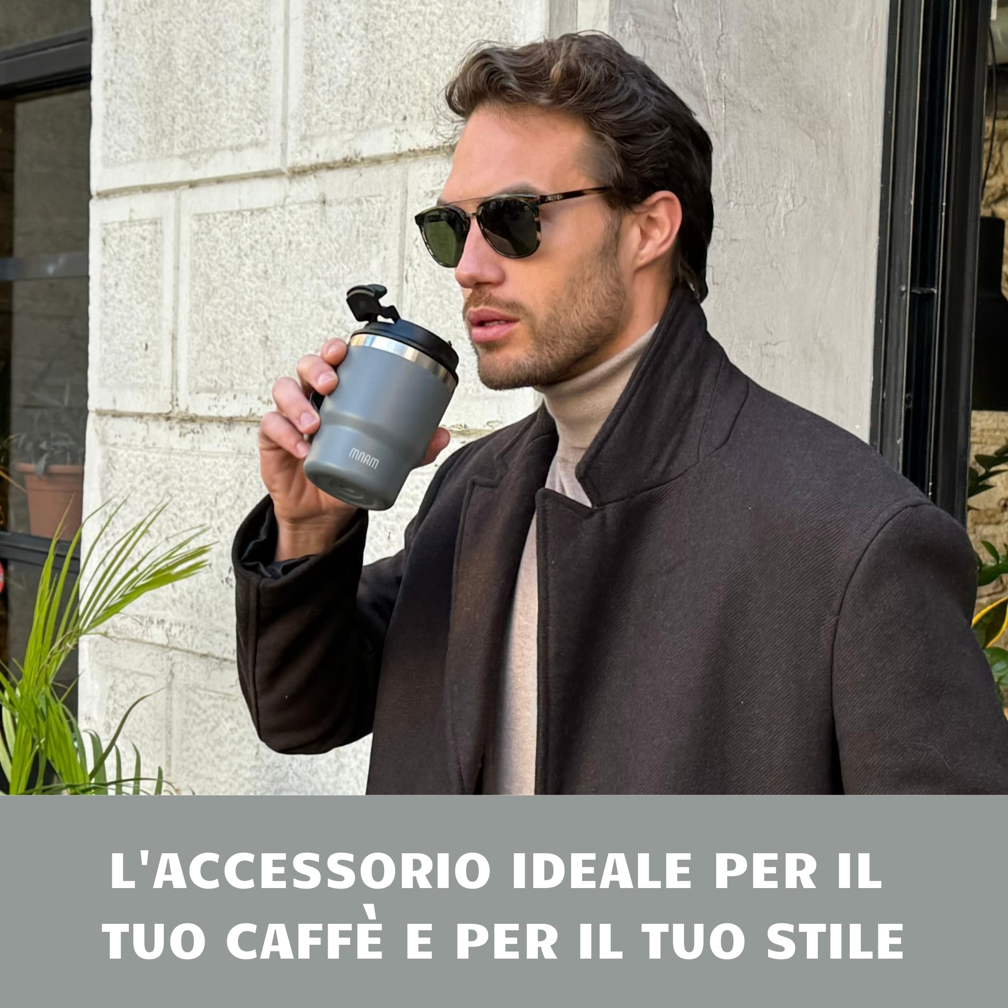 Tazza Termica Caffe 360ml - Mug Termica - Acciaio Inossidabile Isolato ed Ermetico - Tazza Termica da Viaggio - Travel Coffee Mug - Termos Caffè - Themos Te Caldo (360 ml)