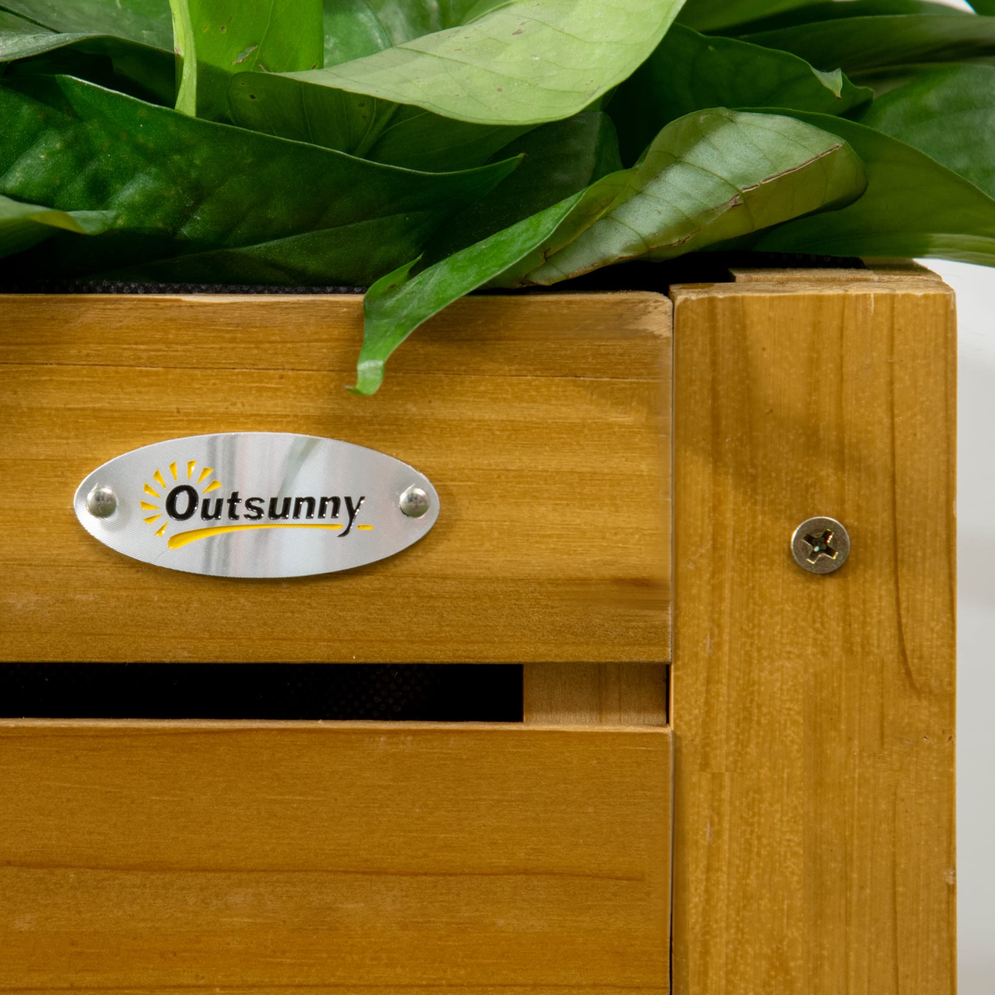 Outsunny Hochbeet Blumenkasten Pflanzkasten Holz Braun 64 x 63 x 74,5 cm