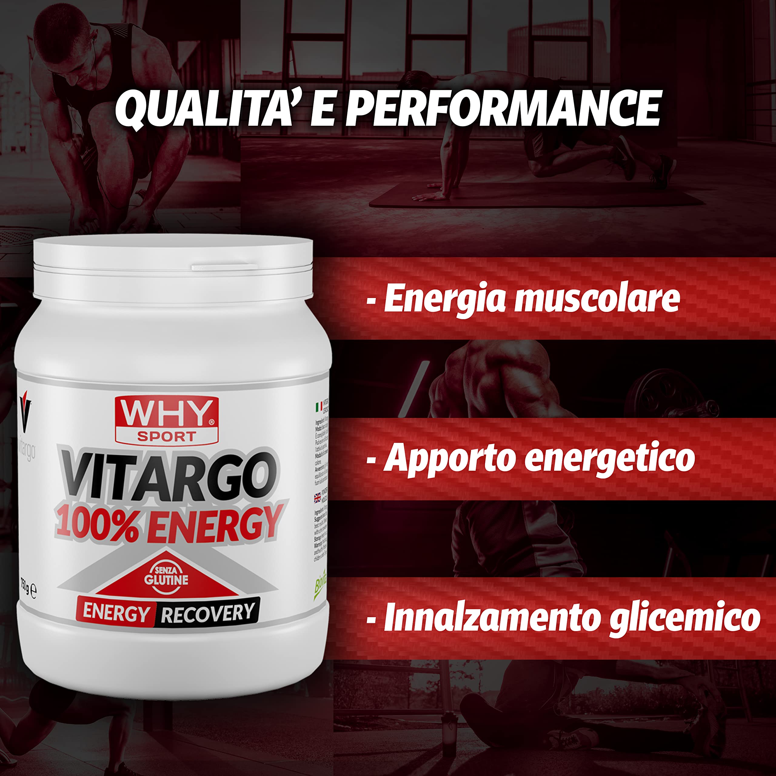 WHY SPORT VITARGO 100% ENERGY - Integratore Alimentare Energetico - 750 g