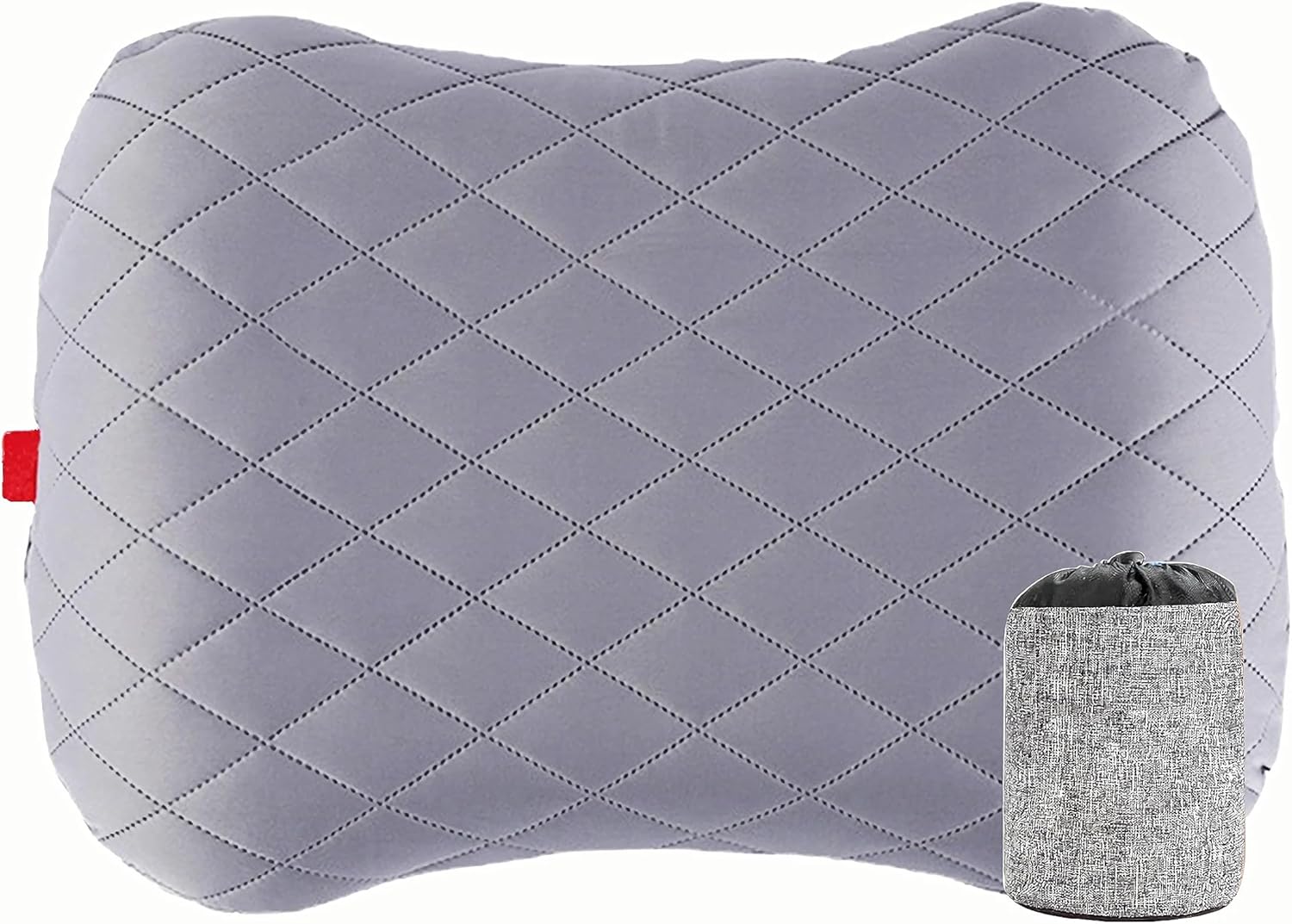 Portable Inflatable Neck Pillow for Outdoor Travel, Camping, Office Naps-Polyester + Washable Cotton-Color Available-Simple and Comfortable (Blue)