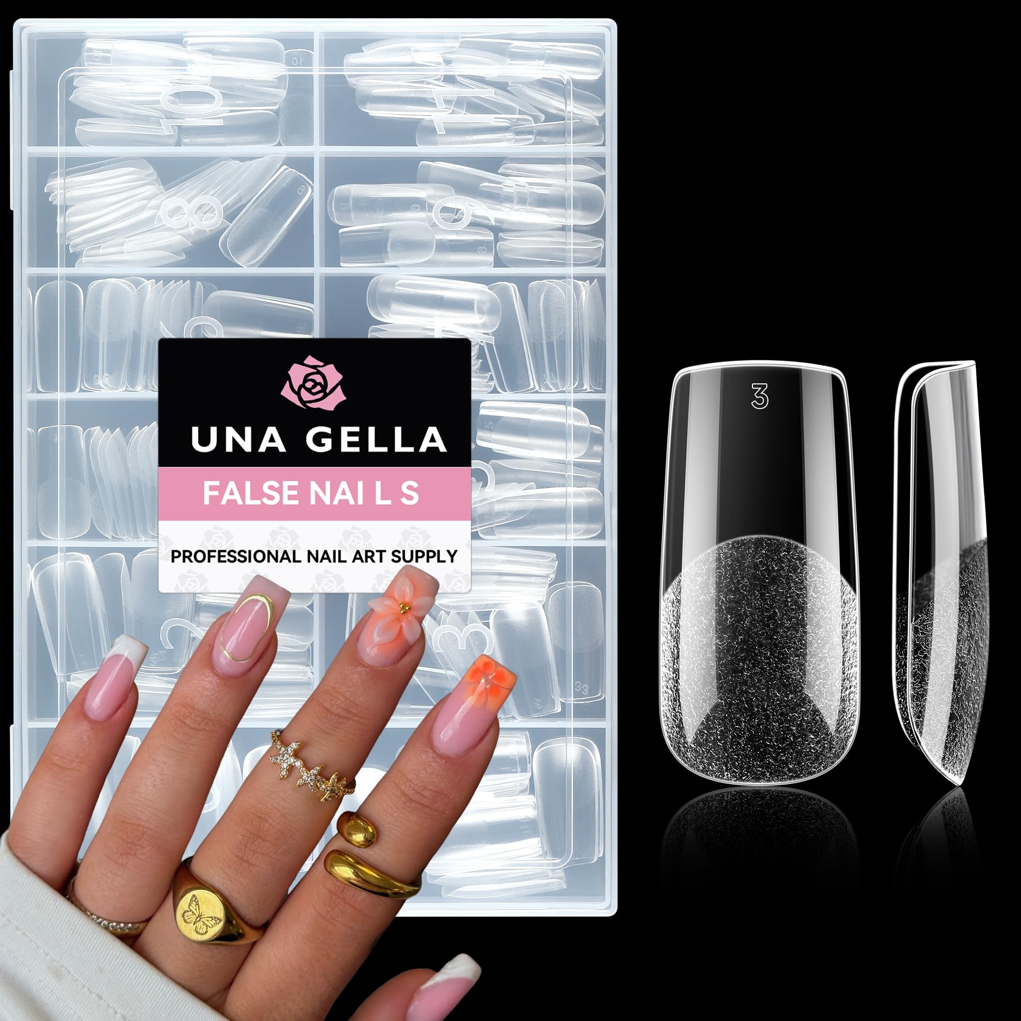 Photo 1 of UNA GELLA Medium Square Soft Gel Nail Tips
