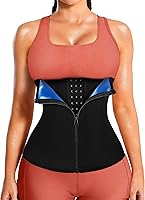 LEINIDINA Women's Waist Trainer Corset with Zipper - Sweat Waist Trimmer Belt for Workout Shapewear & Lumbar Support