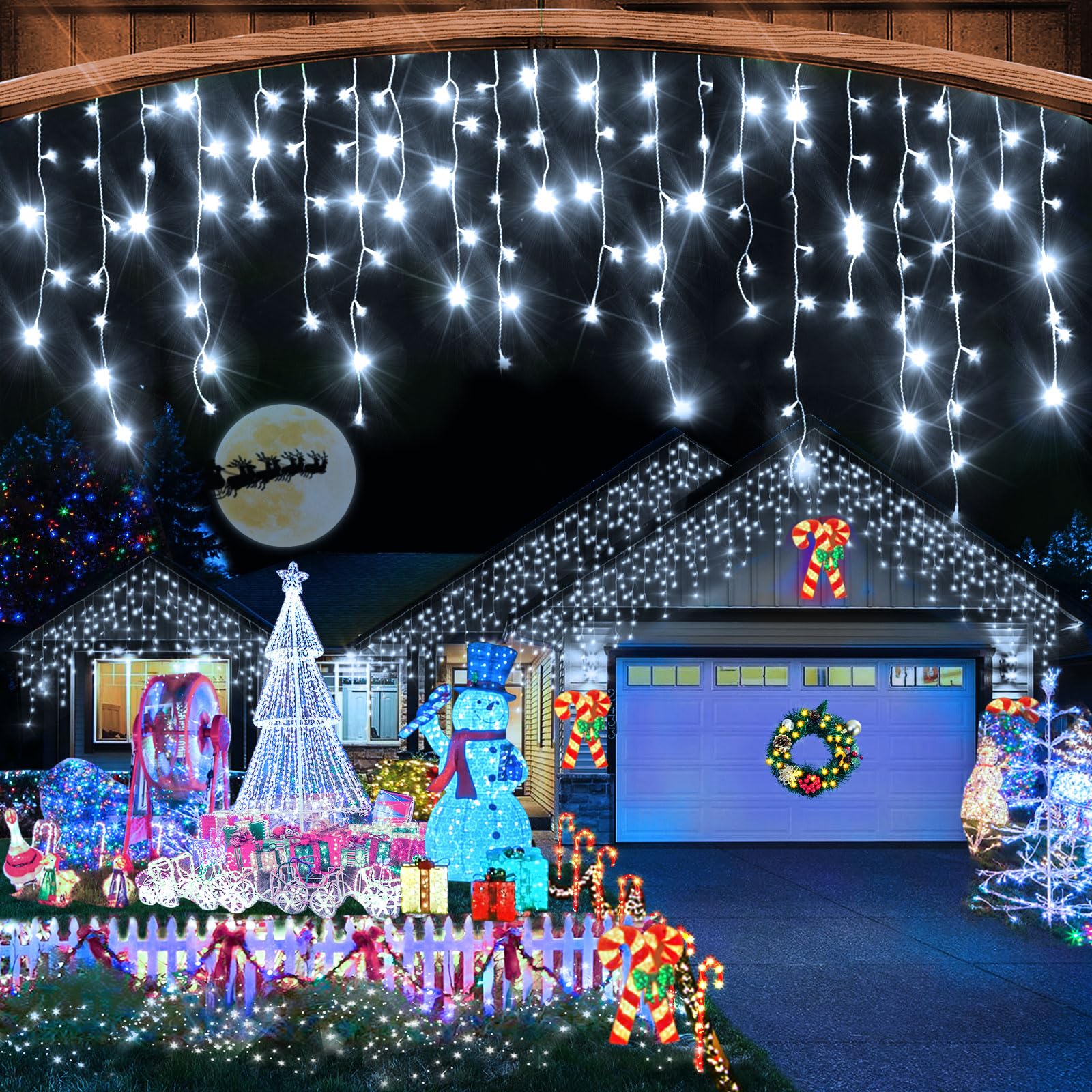 Meteor-Shaped Christmas Light Decoration - 80 LED Lights With 8 Modes, IP44 Waterproof For Indoor/Outdoor