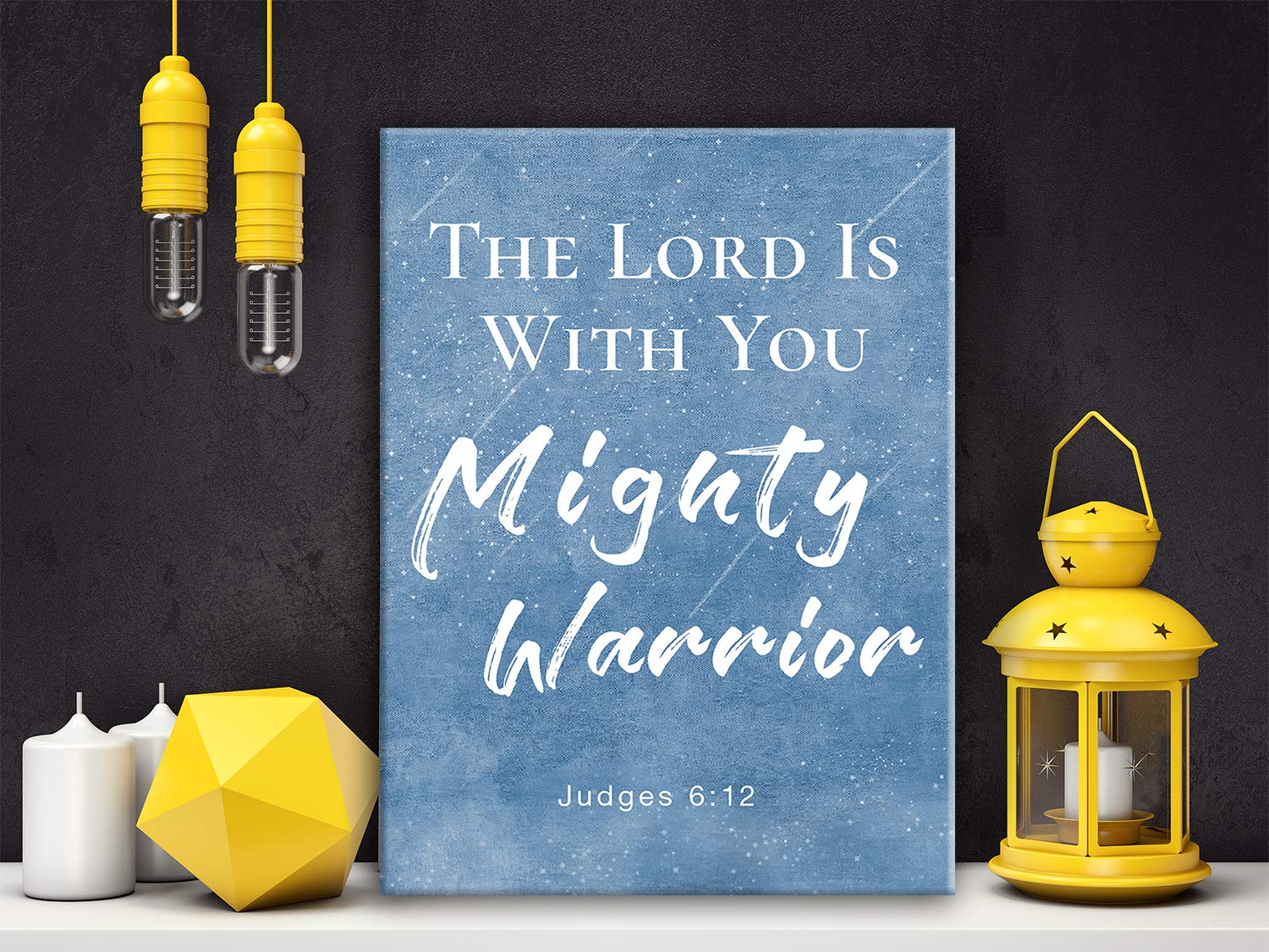 Mighty Warrior Scripture Sign Scripture Wall Decor Boy Bible Verse