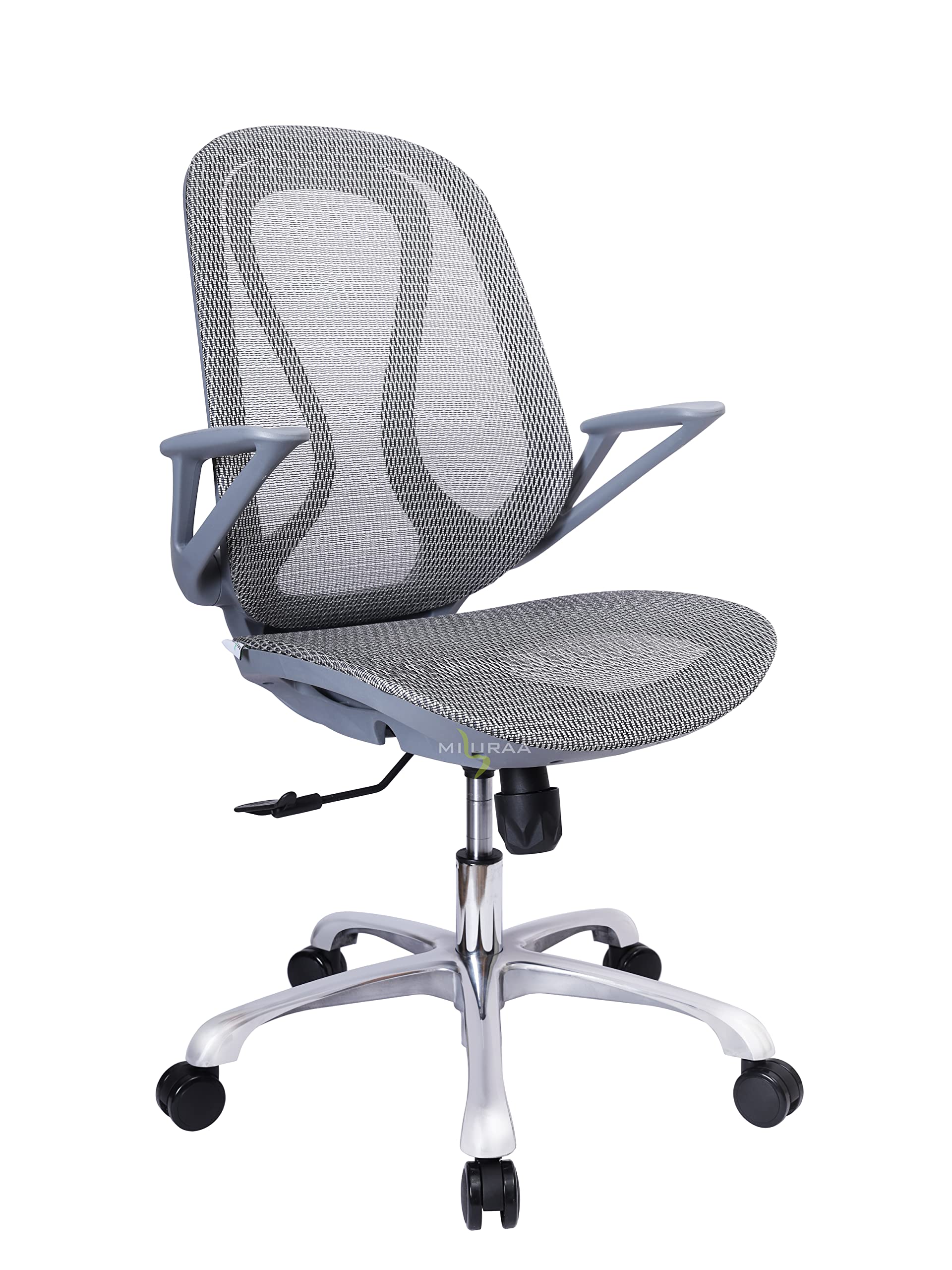 NXTGEN MISURAA Imported Omega Mid Back Ergonomic Home & Office Chair with Korean Mesh Seat & Back, Flip Up Arms & Lumbar Supporting Back (Grey) (B09YRVD4WB) Amazon Price History, Amazon Price Tracker