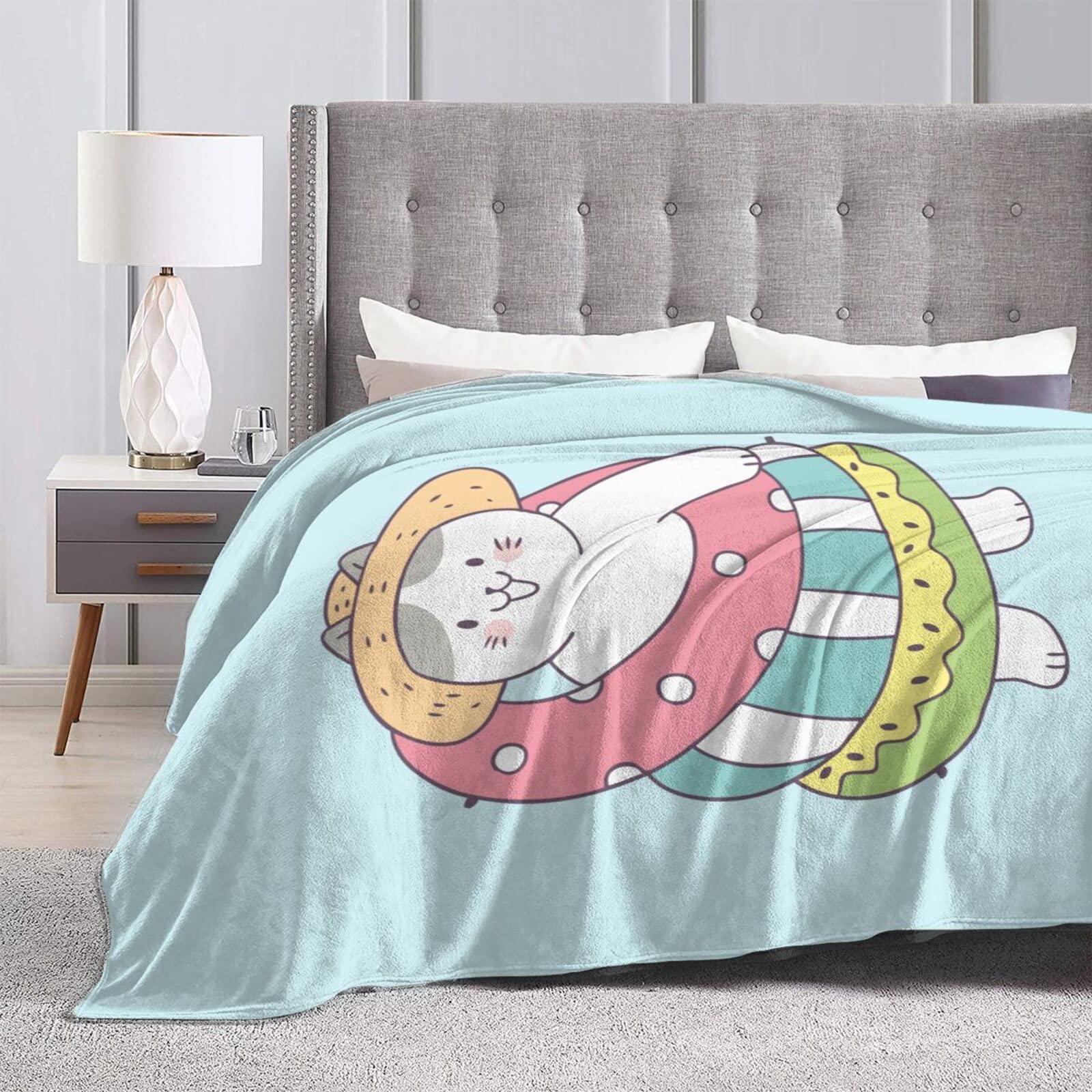 Cute Summer Cat Throw Blanket 40