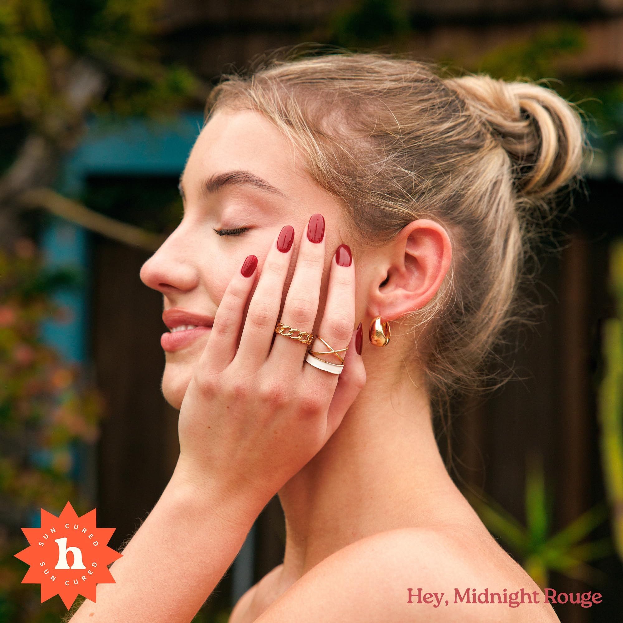 Heyhae Midnight Rouge Gel Nail Strips - Bold Red Nails -3