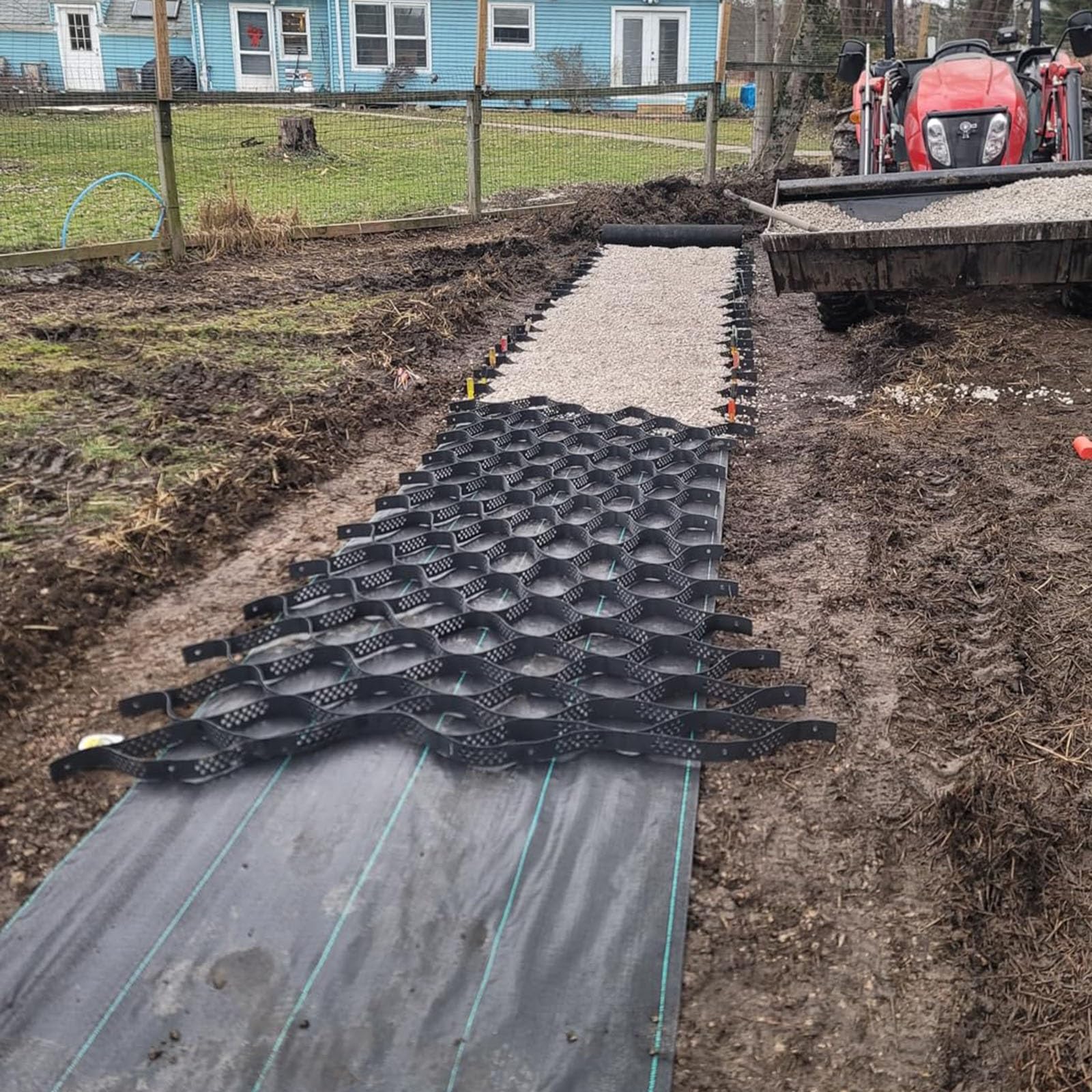 WLCGYD Walkway Grid System 9 80 230 450 680 950 1000 FT Sq, Slopes Driveway Gravel Stabilizer Grids Soil Rocks Stone Support Paving Mesh 2inches Tall, Patios Shed Base(13x23ft/4x7m)