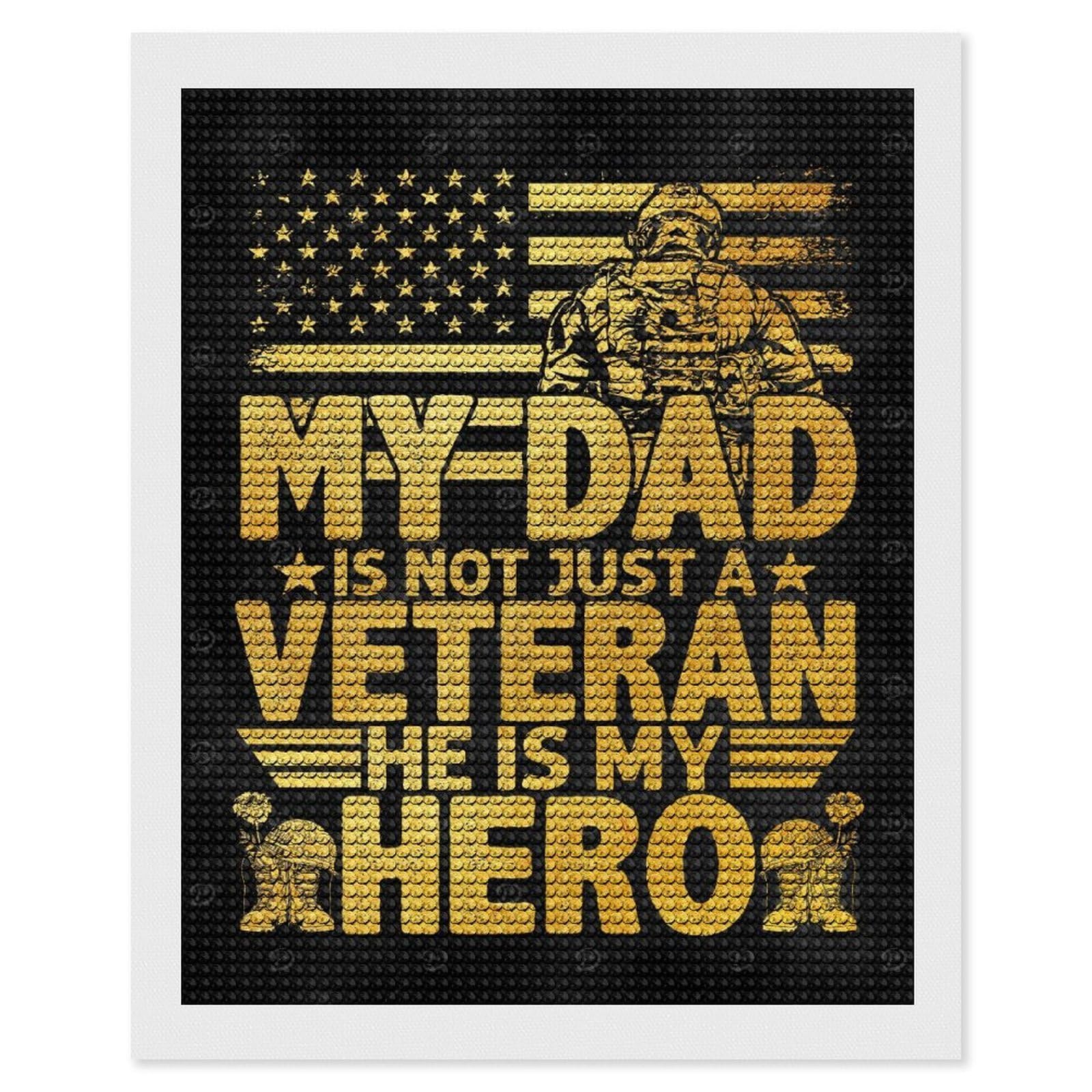 Junmoney My Dad is Not Just Diamond Painting Set 16"x20", Neat Printed Canvas, with Tool Kit, Bedroom Decor, Gift Idea, Complete Accessories