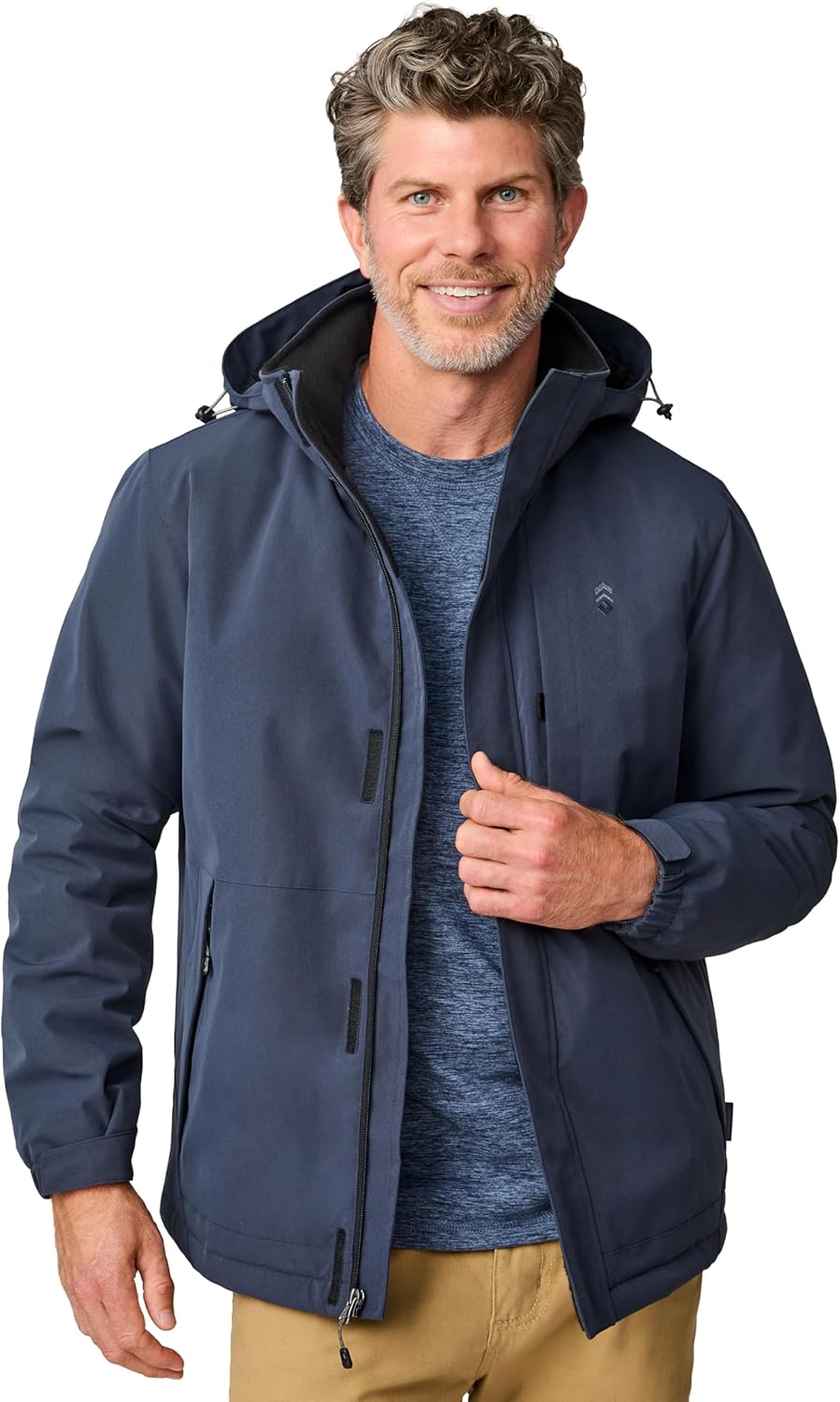 Free Country Men's Winter Softshell Ski Jacket Water and Wind Resistant Coat Warm Insulated Hooded for Men-Denali