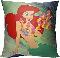 Vista 1 de Northwest Almohada Little Mermaid/Ariel, 18 x 18 pulgadas, amigos de caballito de mar