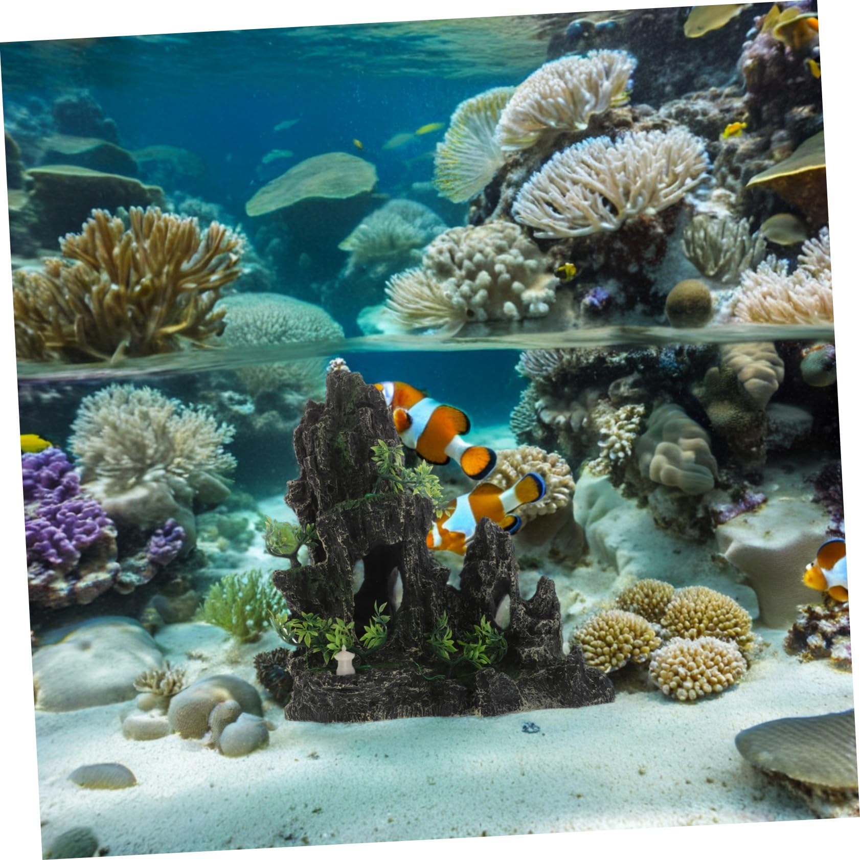 SUPVOX Aquarium Dekoration Resin Stein Höhle für Garnelen und Fische Sichere Versteckstelle Aquarium Landschaft Künstliche Felsen Deko für Fisch Garnelentank